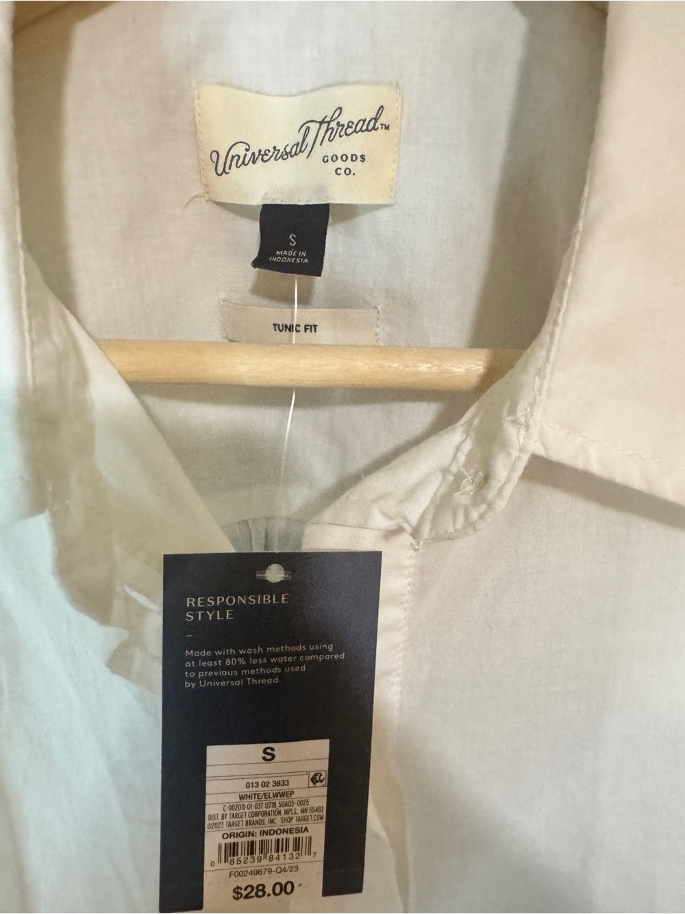 Universal Thread White Button-Down Shirt - Picture 2 of 3
